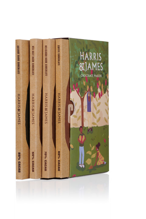 Dark Chocolate Bar Library, 4 Flavours