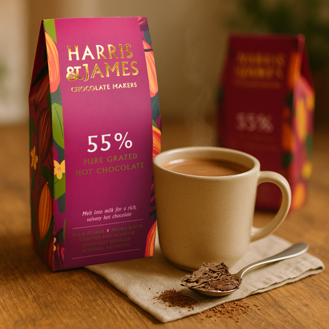 Decadent Bean to Bar - Rich & Velvety Hot chocolate Flakes 55% - 220g