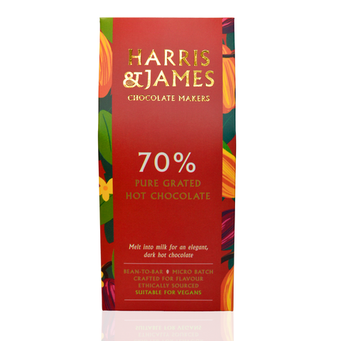 Decadent Bean to Bar - Hot chocolate Flakes 70% classic dark chocolate 220g