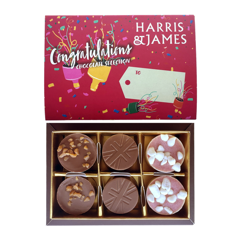 Congratulations Gift Box Filled With Milk and White chocolate truffles