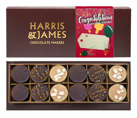 Congratulations Gift Box Filled With Milk and White chocolate truffles