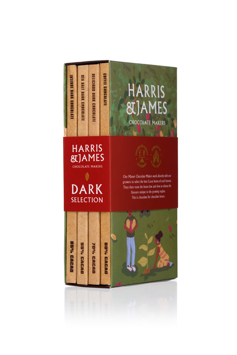 Dark Chocolate Bar Library, 4 Flavours, 86g each