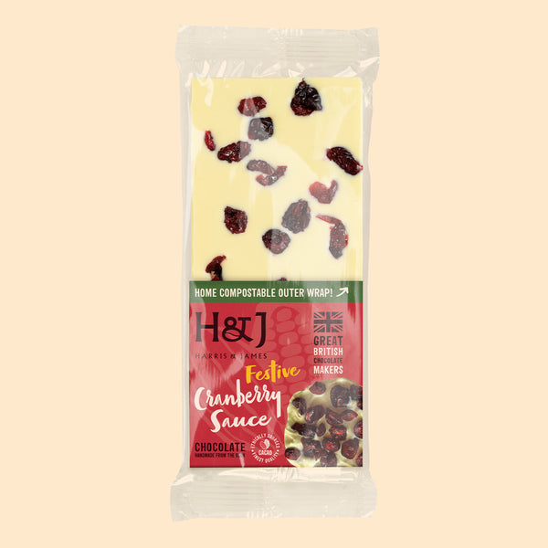 Festive Cranberry Sauce Inclusions Chocolate Bar