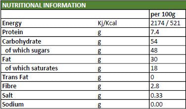 Festive Mince Pie Chocolate Bar Nutritional Info